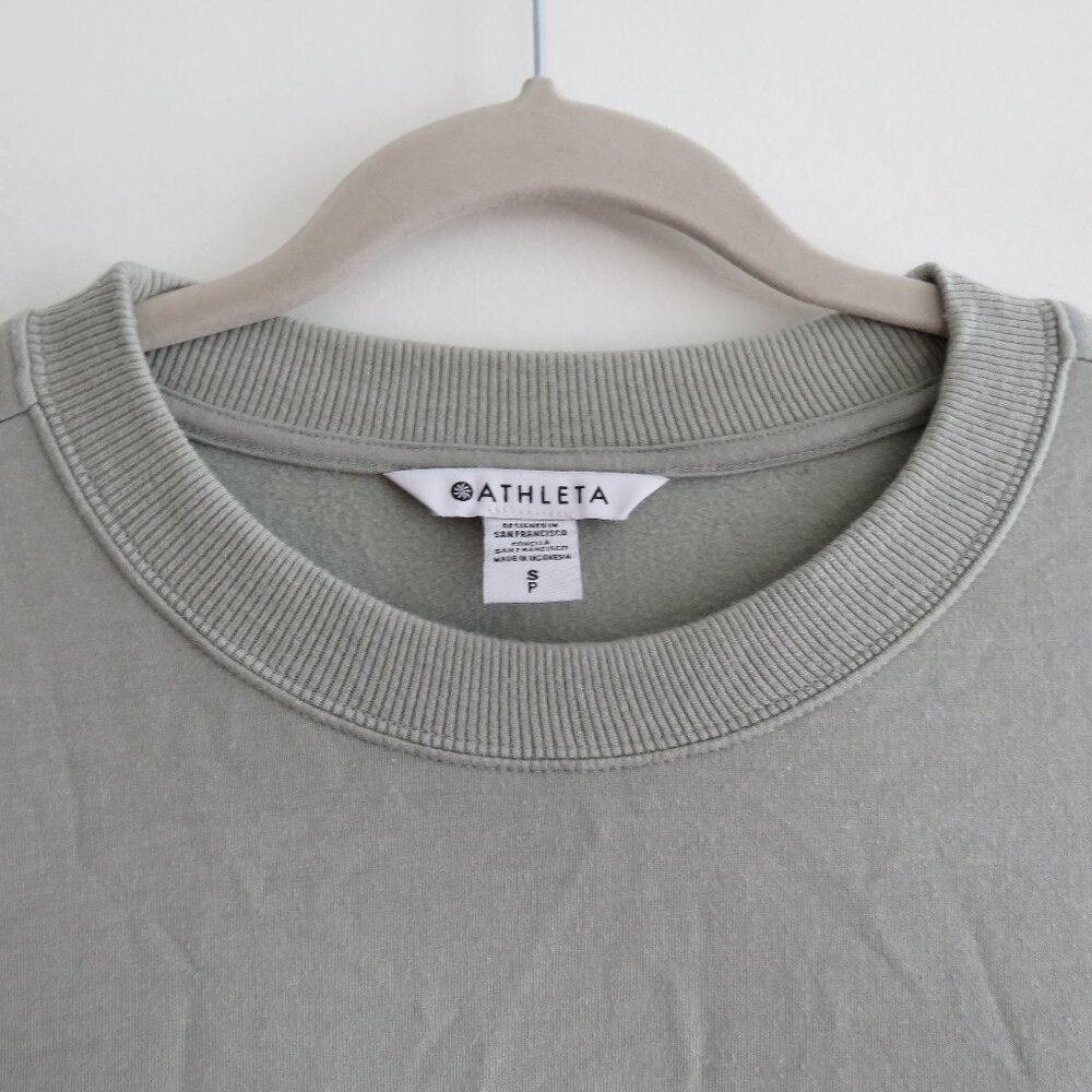 ATHLETA Coaster Luxe Sweatshirt Dress in Fern Green Athleisure Lounge - Size S - Picture 4 of 15